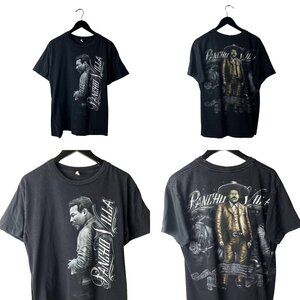 Pancho Villa T Shirt Adult Black Large L Mexico Mexican Revolutionary Solid Logo